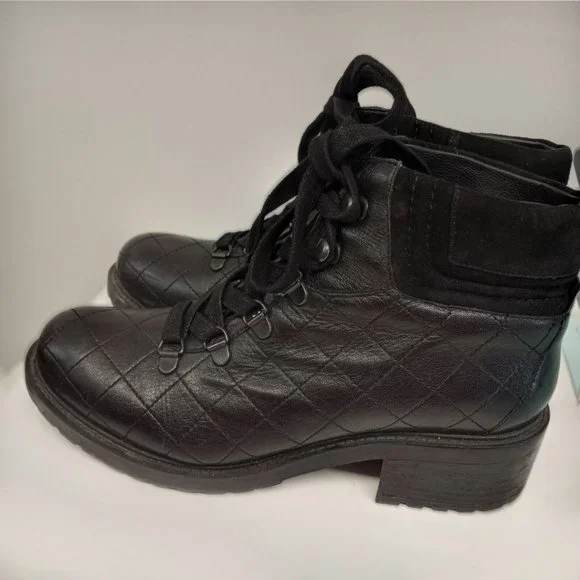 Fantastic Steve Madden Black Boots. Size 9.5. Woven Pattern. - Picture 3 of 7